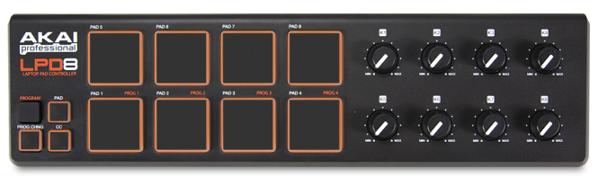 阿凯专业LPD8笔记本MIDI Pad控制器